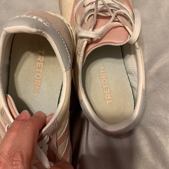 Tretorn Rawlings speckle cream blush pink sneakers trainers low top size 7.5 - Picture 9 of 10